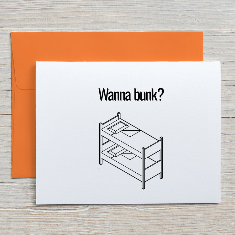 Card "Wanna bunk?"