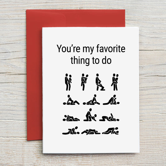 Card "You're my favorite thing to do"