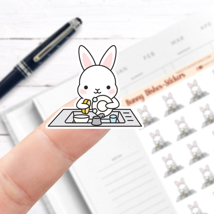 Bunny Dishes Stickers