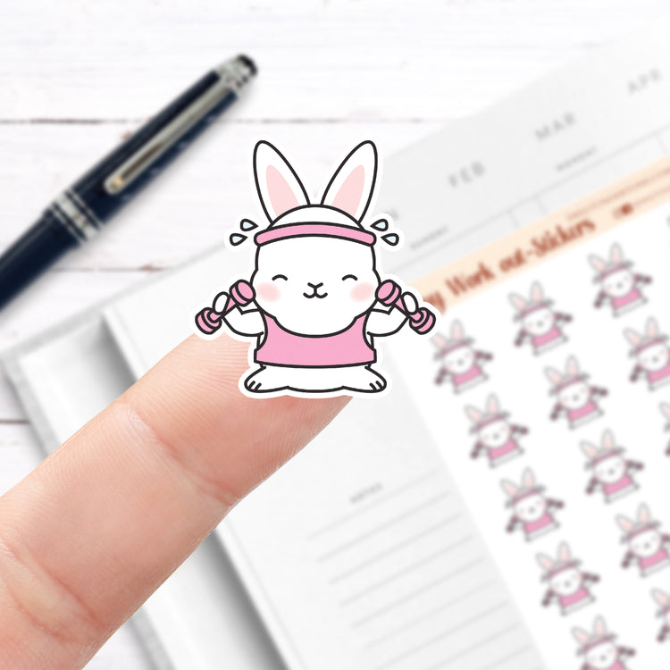 Bunny Work Out Stickers