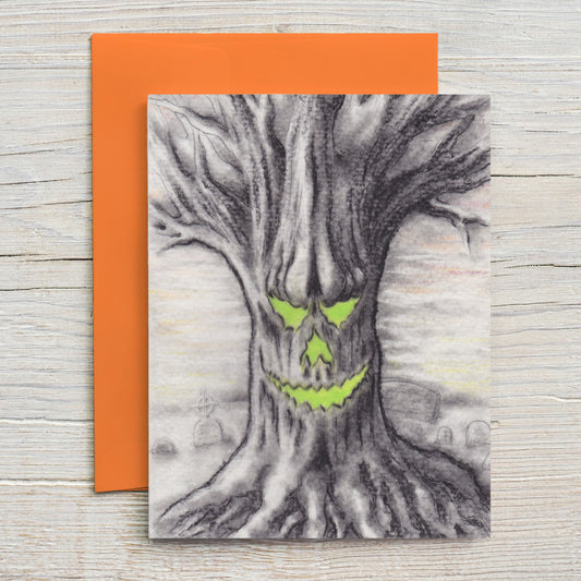 Card Halloween Tree