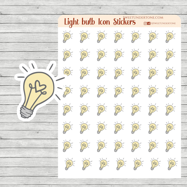 Light Bulb Icon Stickers