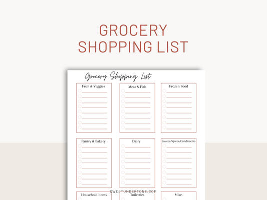 Printable Grocery Shopping List