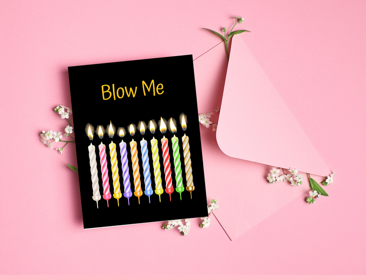 Printable card "Blow me"