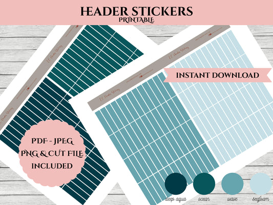 Basic Header Planner Stickers