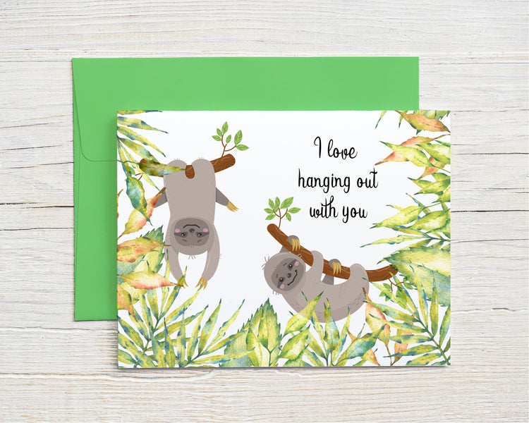 Card "I love hanging out with you"