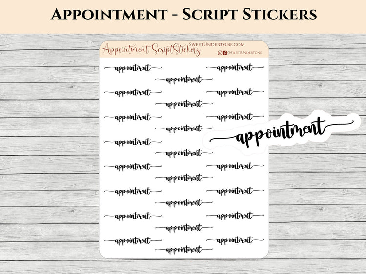 Appointment - Script Stickers