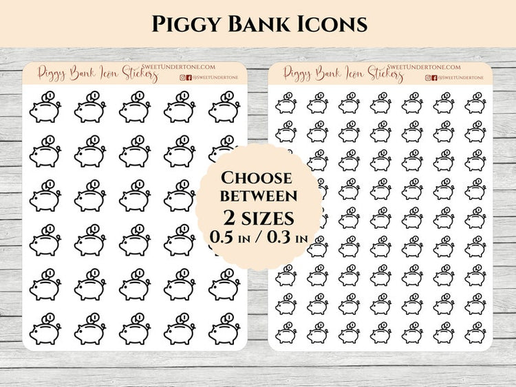 Piggy Bank Icon Stickers