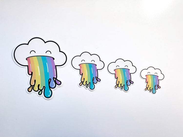 Cloud Puking Rainbow Sticker